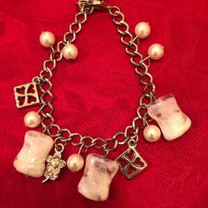 Fashion silver link charm bracelet